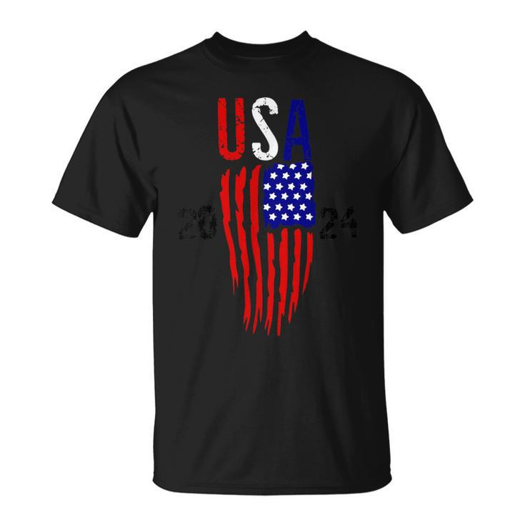 Fun Distressed American Flag Of 4 T-Shirt