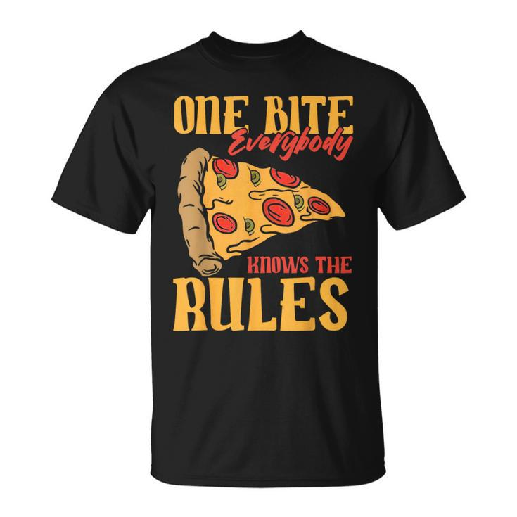 1 Bites Pizza Everybody Knows The Rules Food Lover T-Shirt
