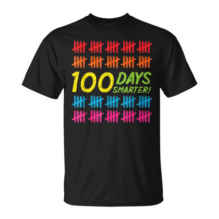 100 Days Smarter Counting Tally Marks 100Th T-Shirt