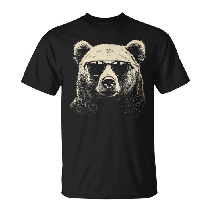Bear Cool Stencil Punk Rock T-Shirt