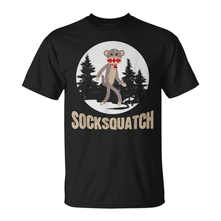 Bigfoot Sighting Sock Monkey Sasquatch Socksquatch T-Shirt
