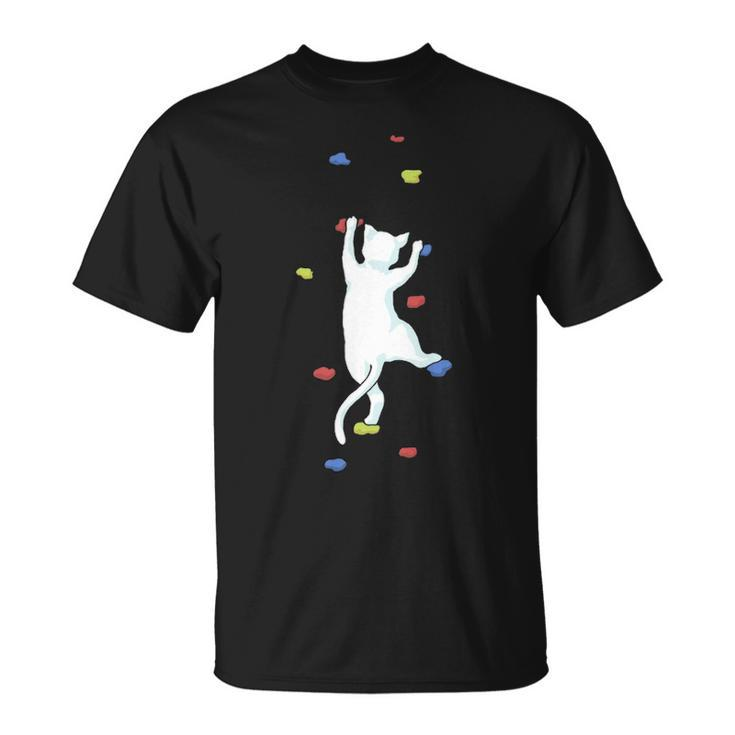 Bouldering Cute Cat Rock Climber T-Shirt