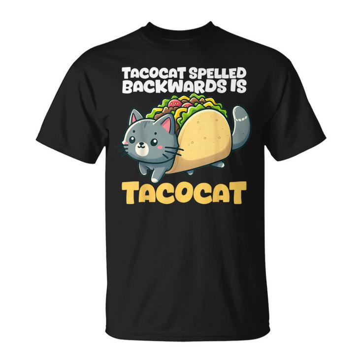 Cat And Taco Tacocat Spelled Backward Is Tacocat T-Shirt