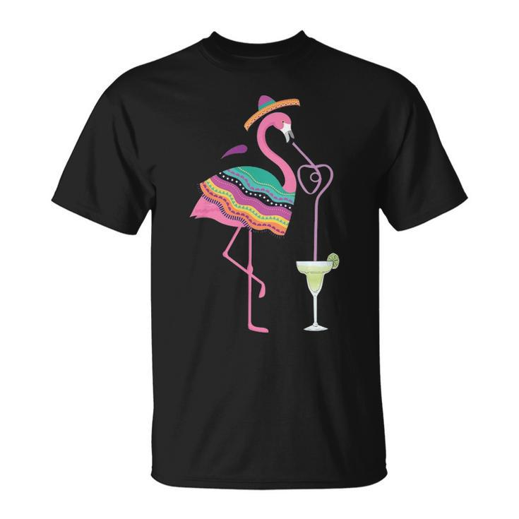 Cinco De Mayo Margarita Flamingo Drinking T T-Shirt