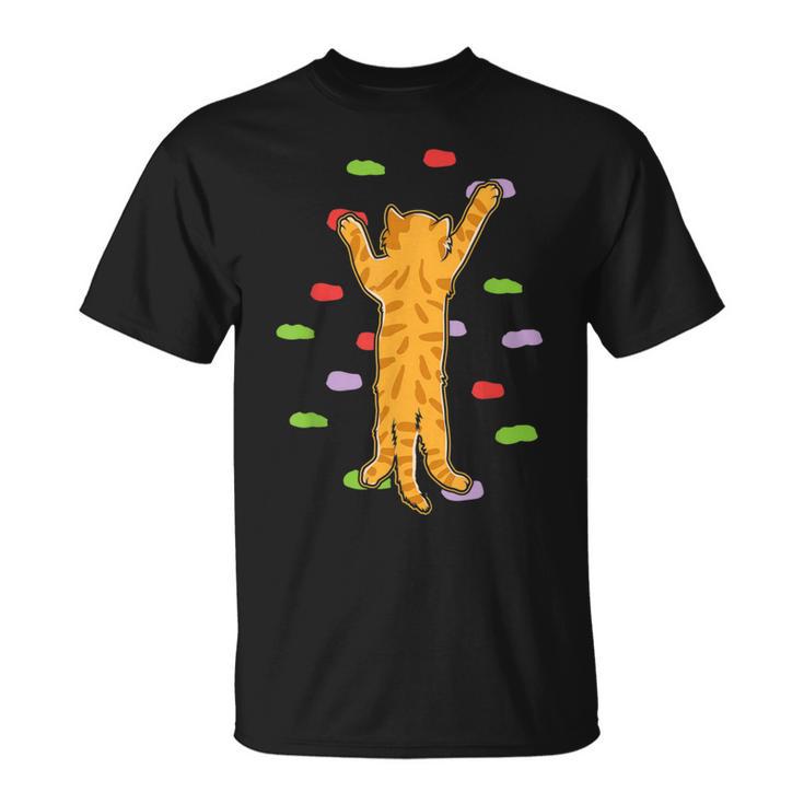 Climbing Orange Cat Bouldering Climbing T-Shirt