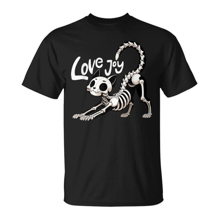 Cute Lovejoy Skeleton Cat Rock Band Musician Rocker T-Shirt