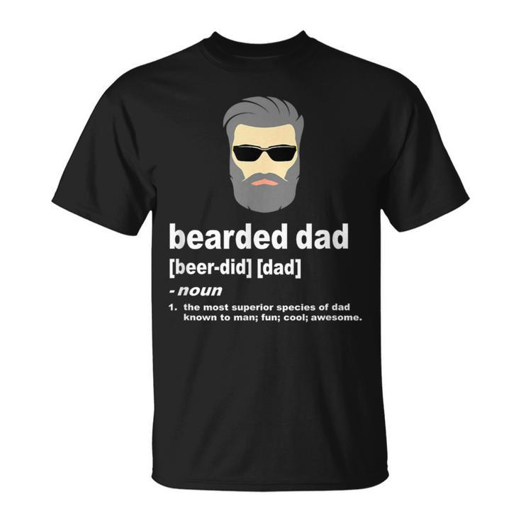 Dad Bearded Dad Silver Fox Or Gray Hair T-Shirt