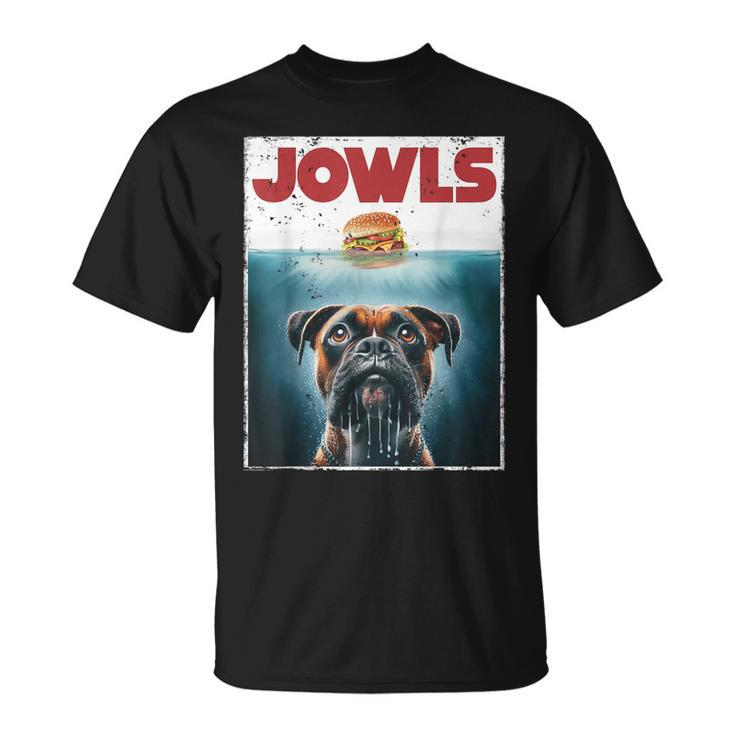 Drooling Boxer Jowls Fawn Dog Mom Dog Dad Burger T-Shirt