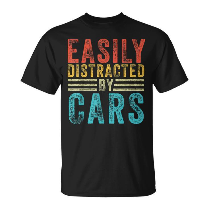 Easily Distracted By Cars Auto Mechanic Racing Car T-Shirt