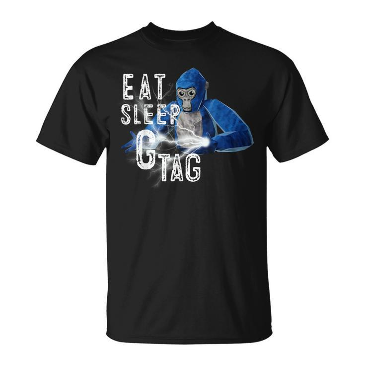Eat Sleep Gorilla Decorations Monke Tag Vr Game T-Shirt