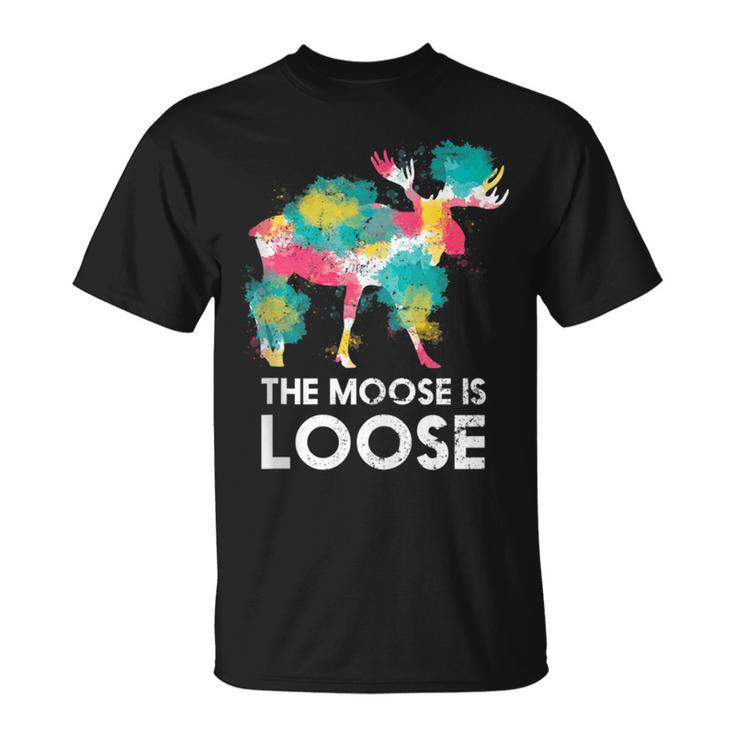 Elk Canada Forest Animal Wildlife Colorful Moose T-Shirt