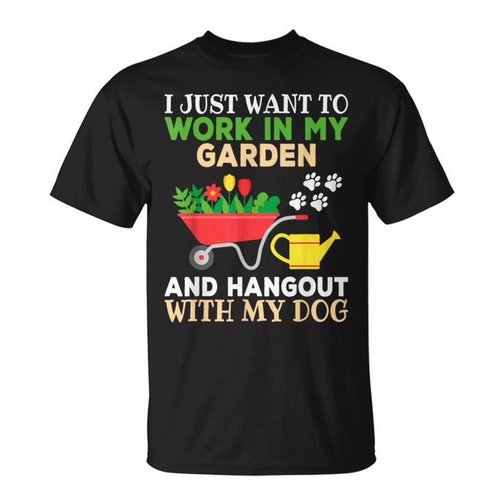 Gardening Dog Lover Gardener Garden Plants T-Shirt