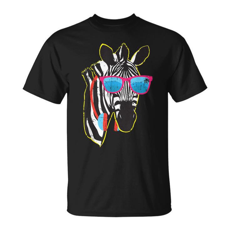 Hip Zebra Wearing Red Sunglasses T-Shirt