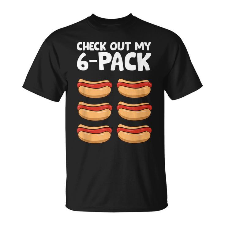 Hotdog Lover Check Out My 6 Pack Hot Dog T-Shirt