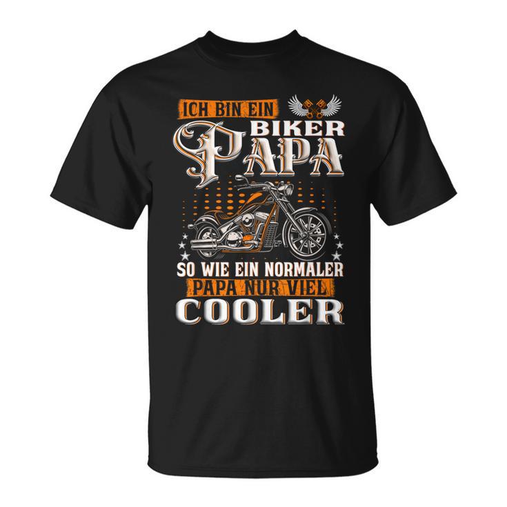 Ich Bin Ein Biker Papa Slogan Motorcycle T-Shirt