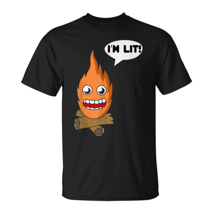 I'm Lit Campfire Bonfire Camping New T-Shirt