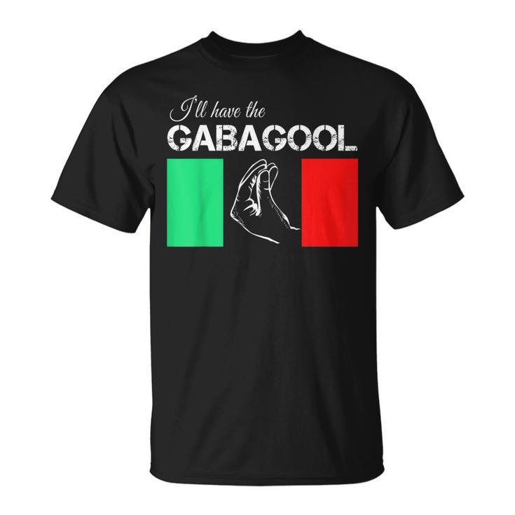 Italiano Gabagool Capicola Italian Slang Italy Flag T-Shirt