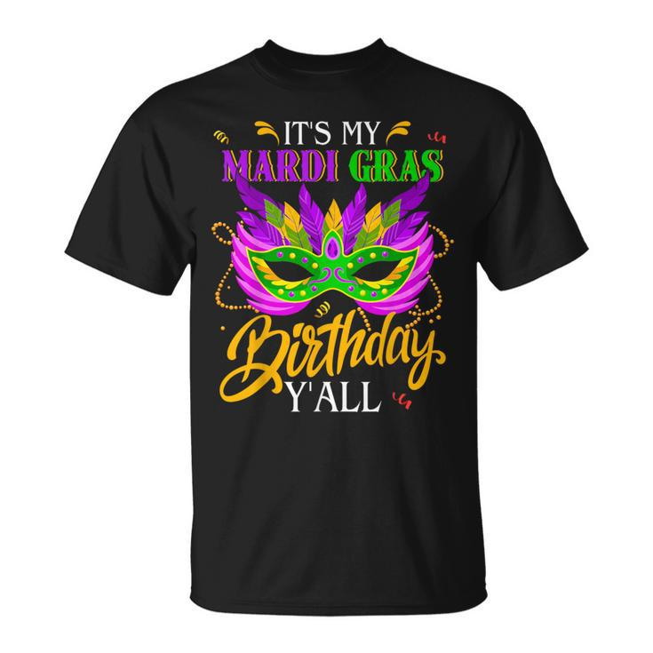 It's My Mardi Gras Birthday Y'all Carnival 2024 Party T-Shirt
