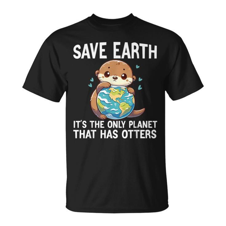 Otters Earth Day 2024 Environmentalist Women Men T-Shirt