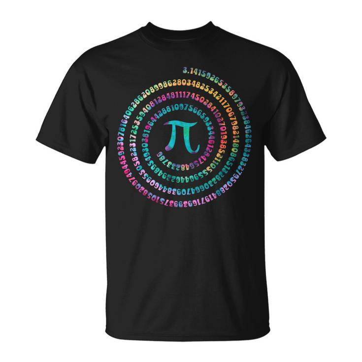 Pi Day Spiral Pi Math For Pi Day 314 Tie Dye T-Shirt
