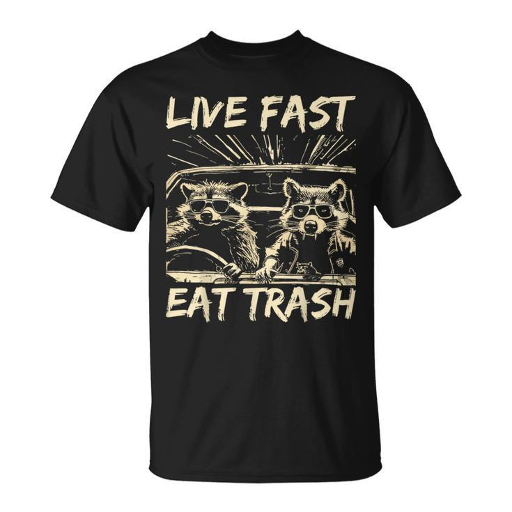 Raccoon Live Fast Eat Trash Street Cats Squad T-Shirt
