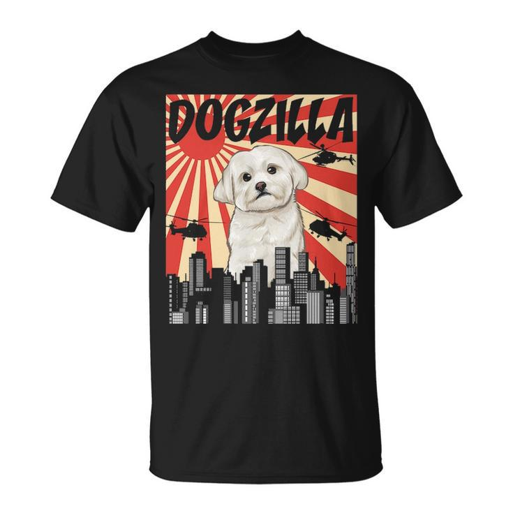 Retro Japanese Dogzilla Maltese T-Shirt