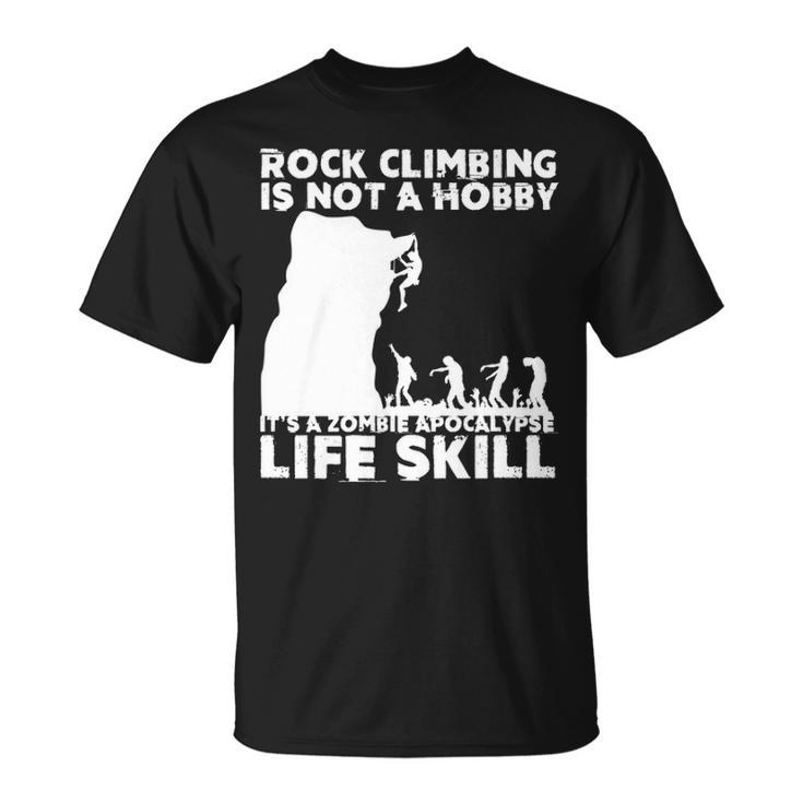 Rock Climber For Men Women Cool Zombie Climbing T-Shirt
