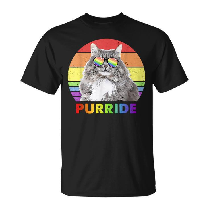 Siberian Cat Rainbow Gay Pride Lgbtq T-Shirt