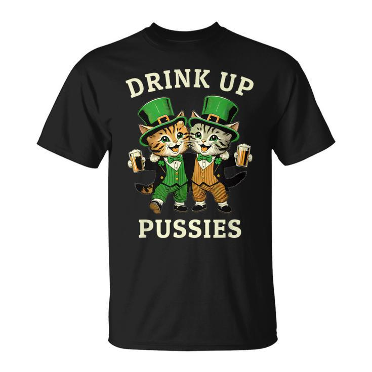 St Patrick's Day Drinking Drink Up Pussies Bartender T-Shirt