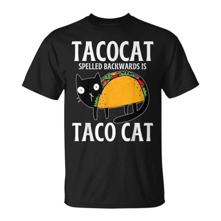 Tacos Mexican Food Tacocat Spelled Backwards Taco Cat T-Shirt