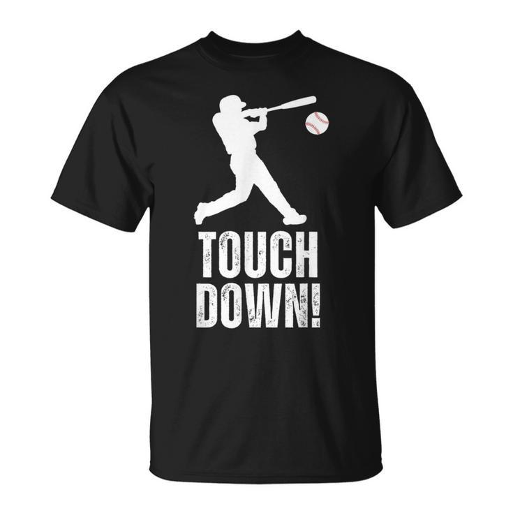 Touchdown Baseball Sports Vintage Baseball Player T-Shirt