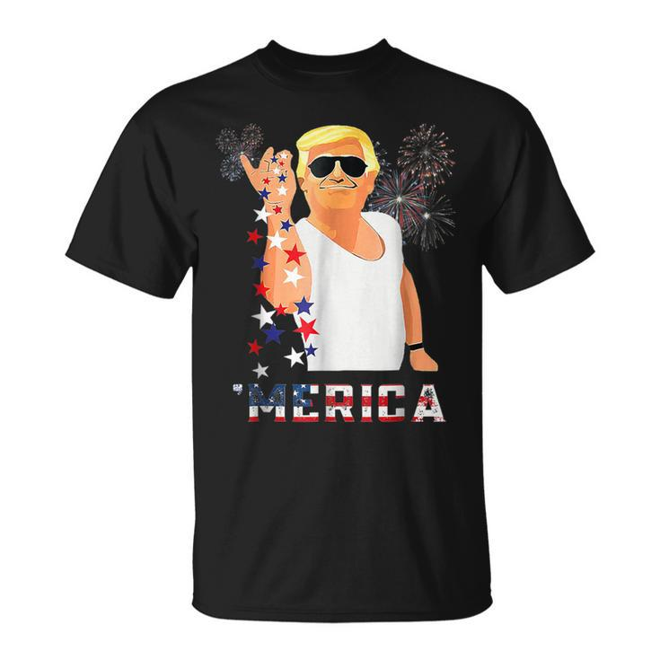 Trump Salt Merica Freedom 4Th Of July Usa Flag 2024 T-Shirt