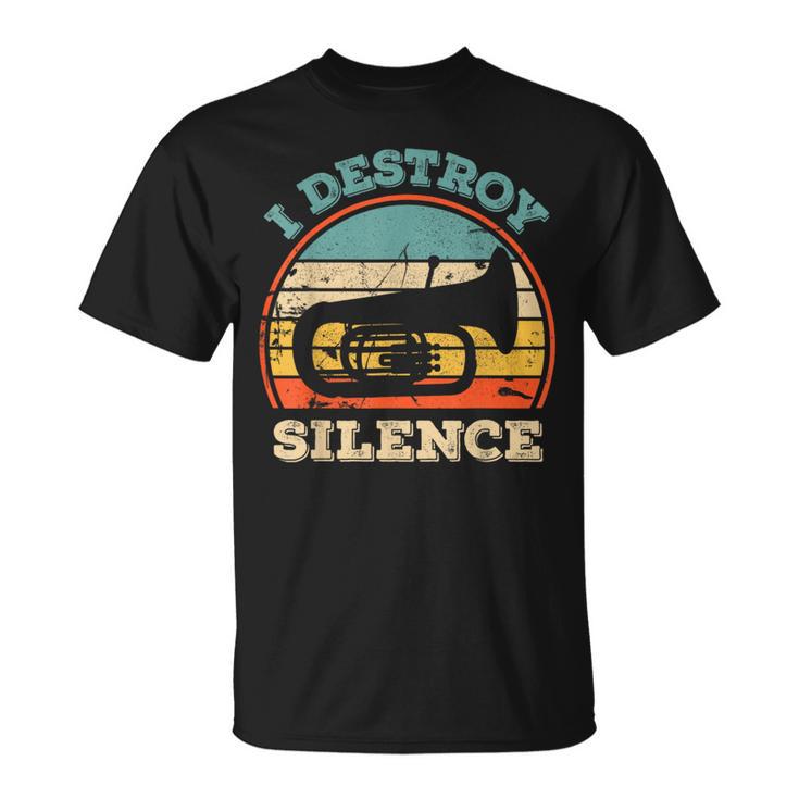 Tuba I Destroy Silence Marching Band Tuba T-Shirt