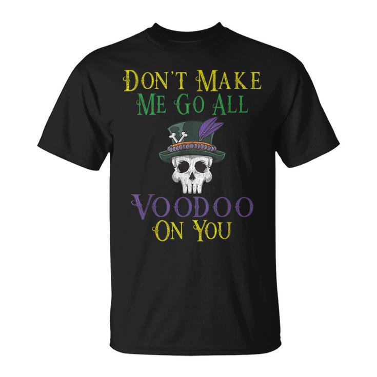 Voodoo Quote Witch Doctor Skull Mardi Gras Festival T-Shirt