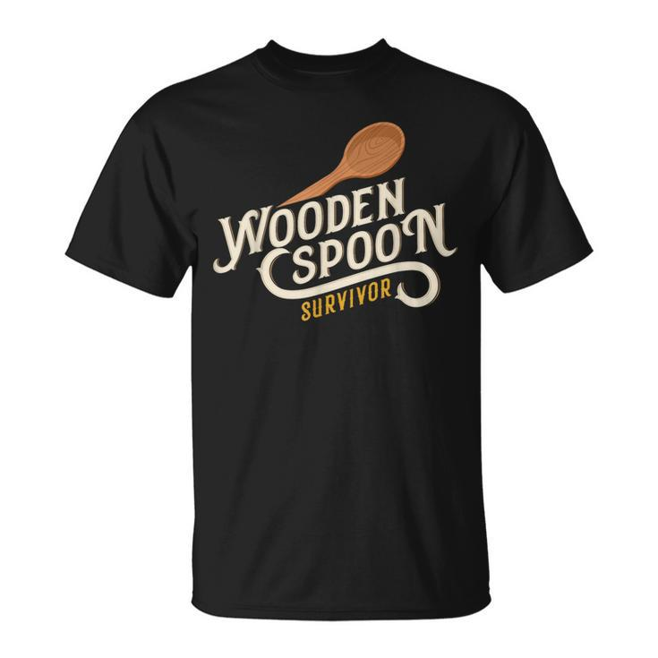 Wooden Spoon Survivor Vintage Retro Humor T-Shirt
