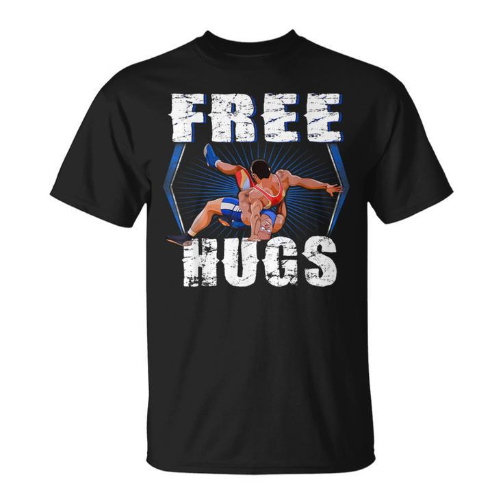 Wrestling Free Hugs Wrestling Vintage T-Shirt