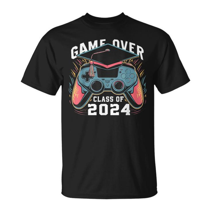 Game Over Class Of 2024 Gaming Graduation Gamer Senior T-Shirt