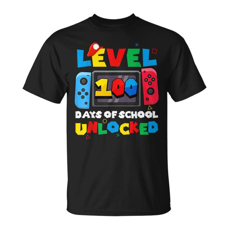 Game Controller Level 100 Days Of School Unlocked Boys T-Shirt