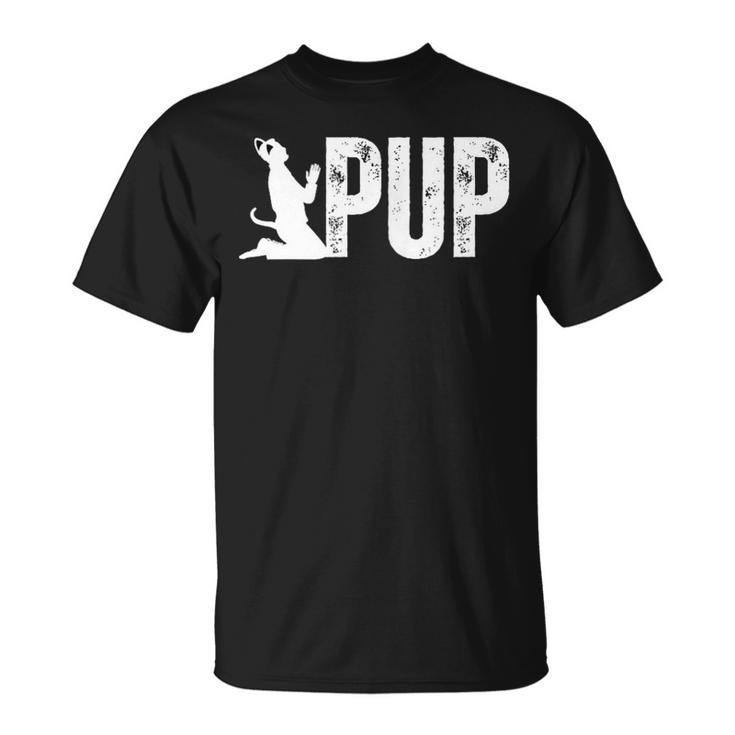 Gay Leather Lgbtq Human Pup Play Puppy Dog Pride T-Shirt
