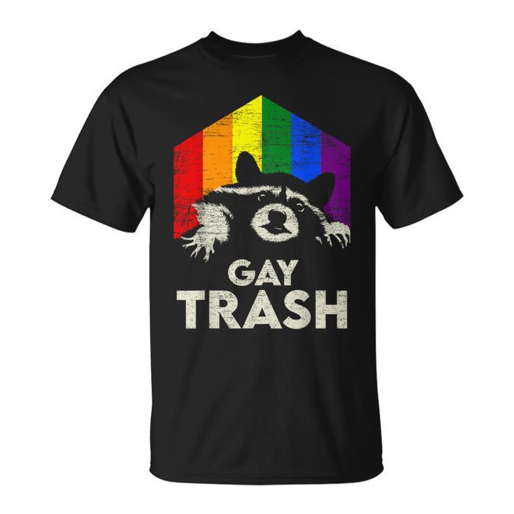 Gay Trash Raccoon Lgbt Rainbow Gay Pride Month Vintage T-Shirt