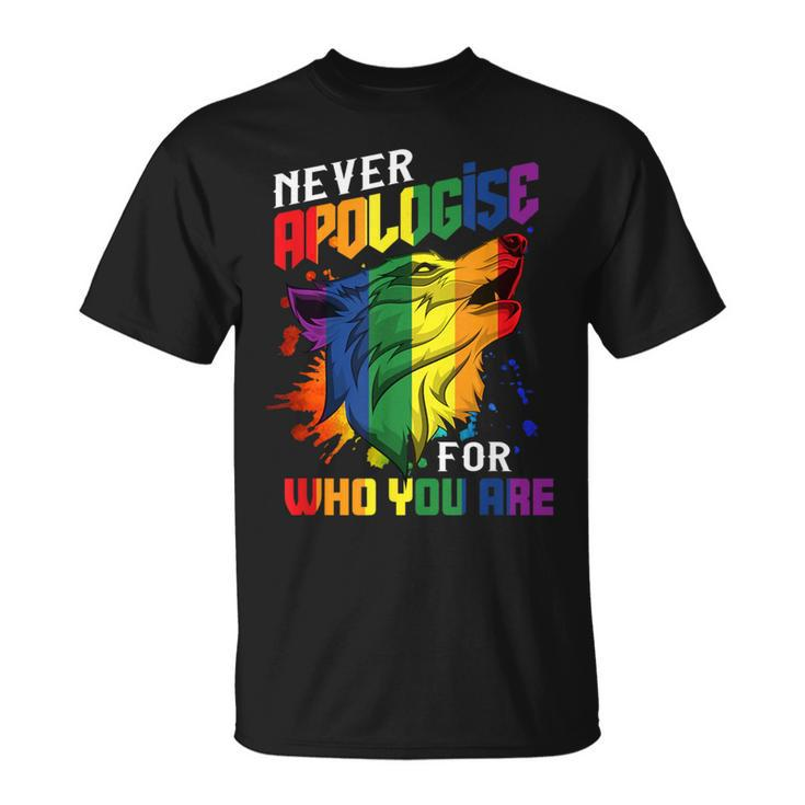 Gay Wolfs Rainbow Wolfs Skin Gay Pride Lgbt T-Shirt