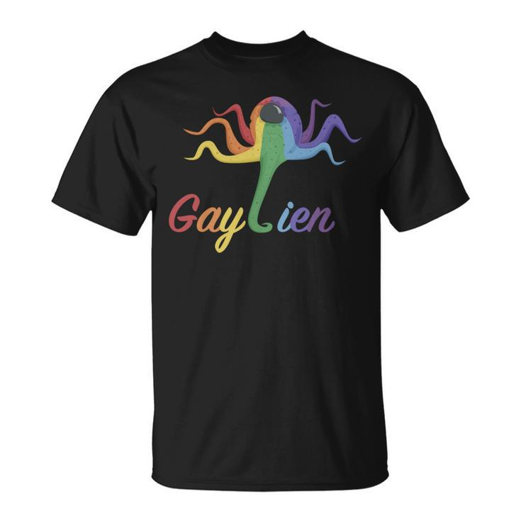 Gaylien Gay Alien Lgbt Queer Trans Bi Regenbogen Gay Pride T-Shirt