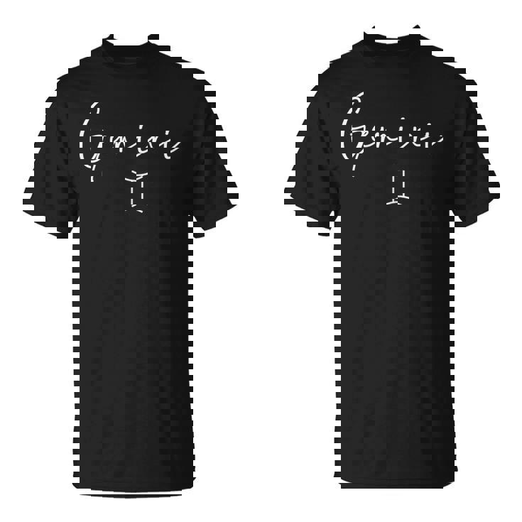 Gemini Sign Trendy Minimalist Zodiac Womens T-Shirt