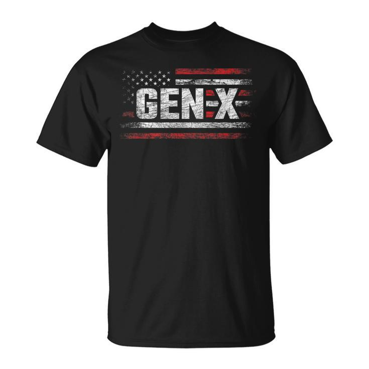 Generation X Gen Xer Gen X American Flag Gen X T-Shirt