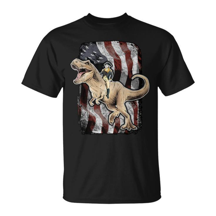 George Washington Riding T-Rex Dinosaur T-Shirt