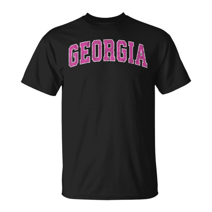 Georgia Ga Vintage Sports Pink T-Shirt