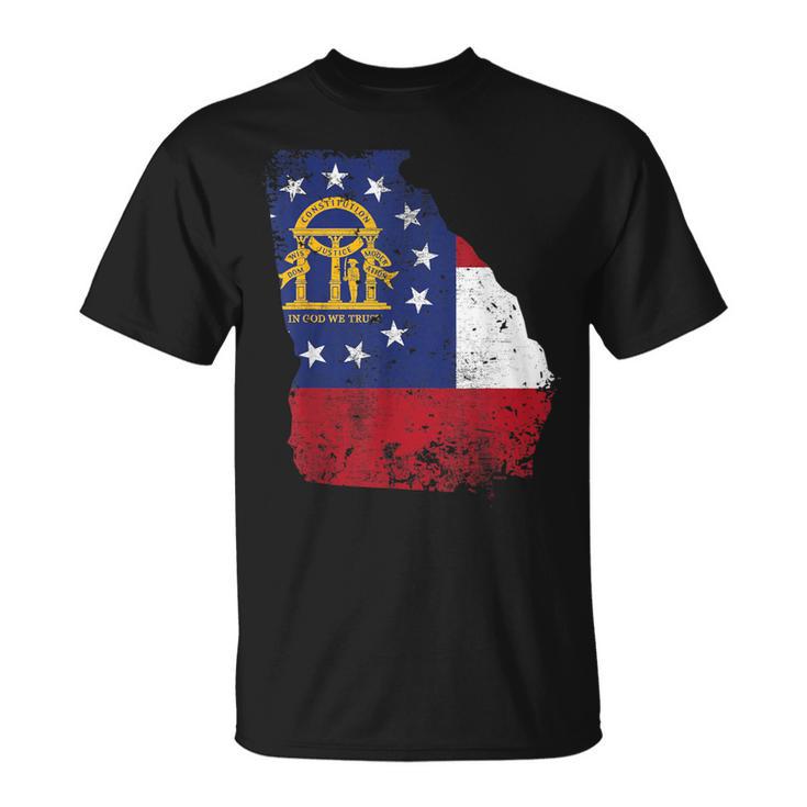 Georgia State Flag Faded Flag Of Georgia T-Shirt