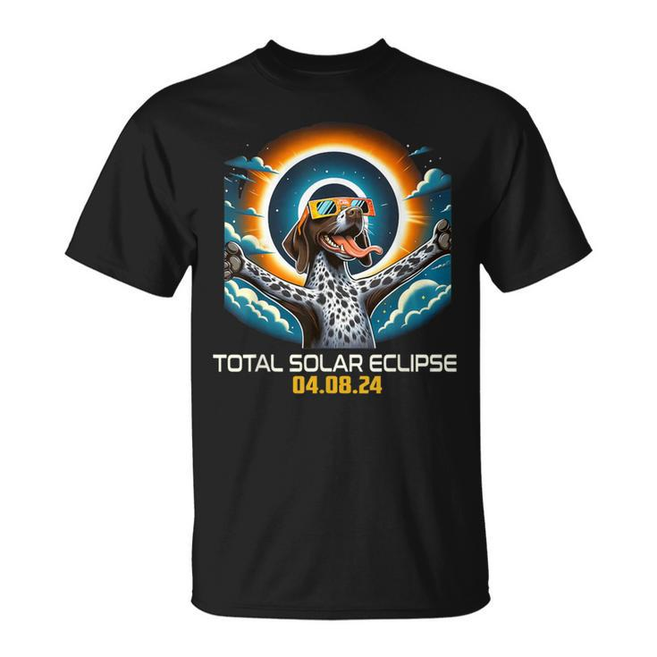 German Shorthaired Pointer Dog Selfie Solar Eclipse T-Shirt