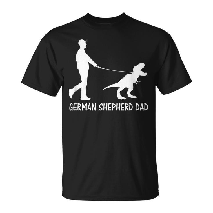 German Shepherd Dad Dinosaur Gsd Owners Father's Day T-Shirt
