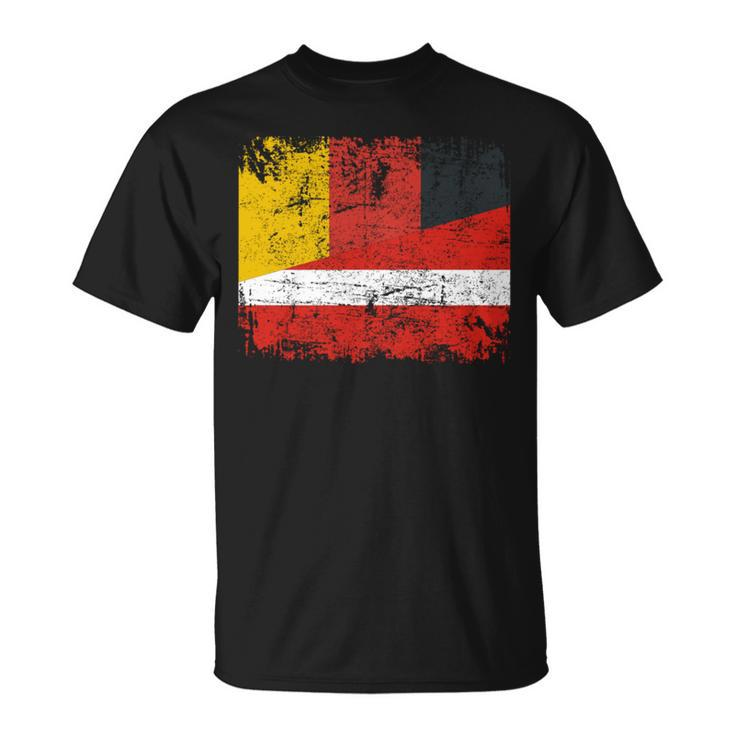 Germany Latvia Flags Half Latvian German Roots Vintage T-Shirt